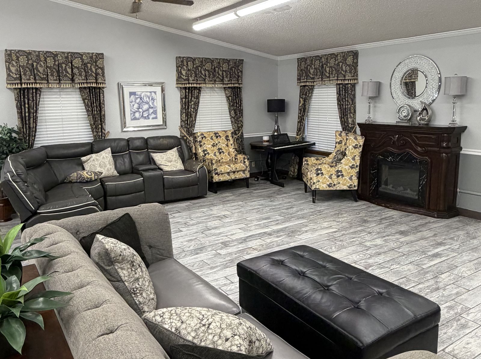A comfortable living room inside a Heartway community